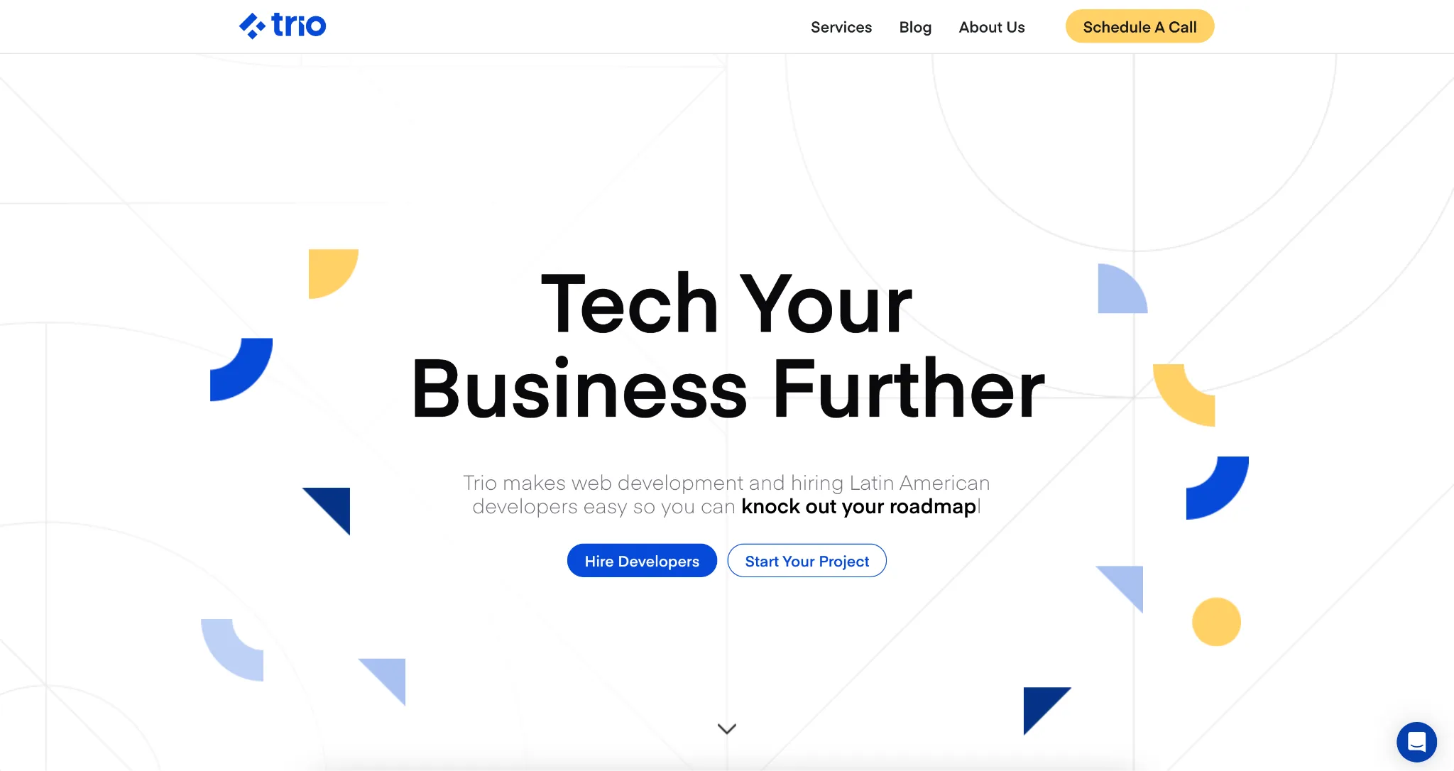 The screenshot of the trio website