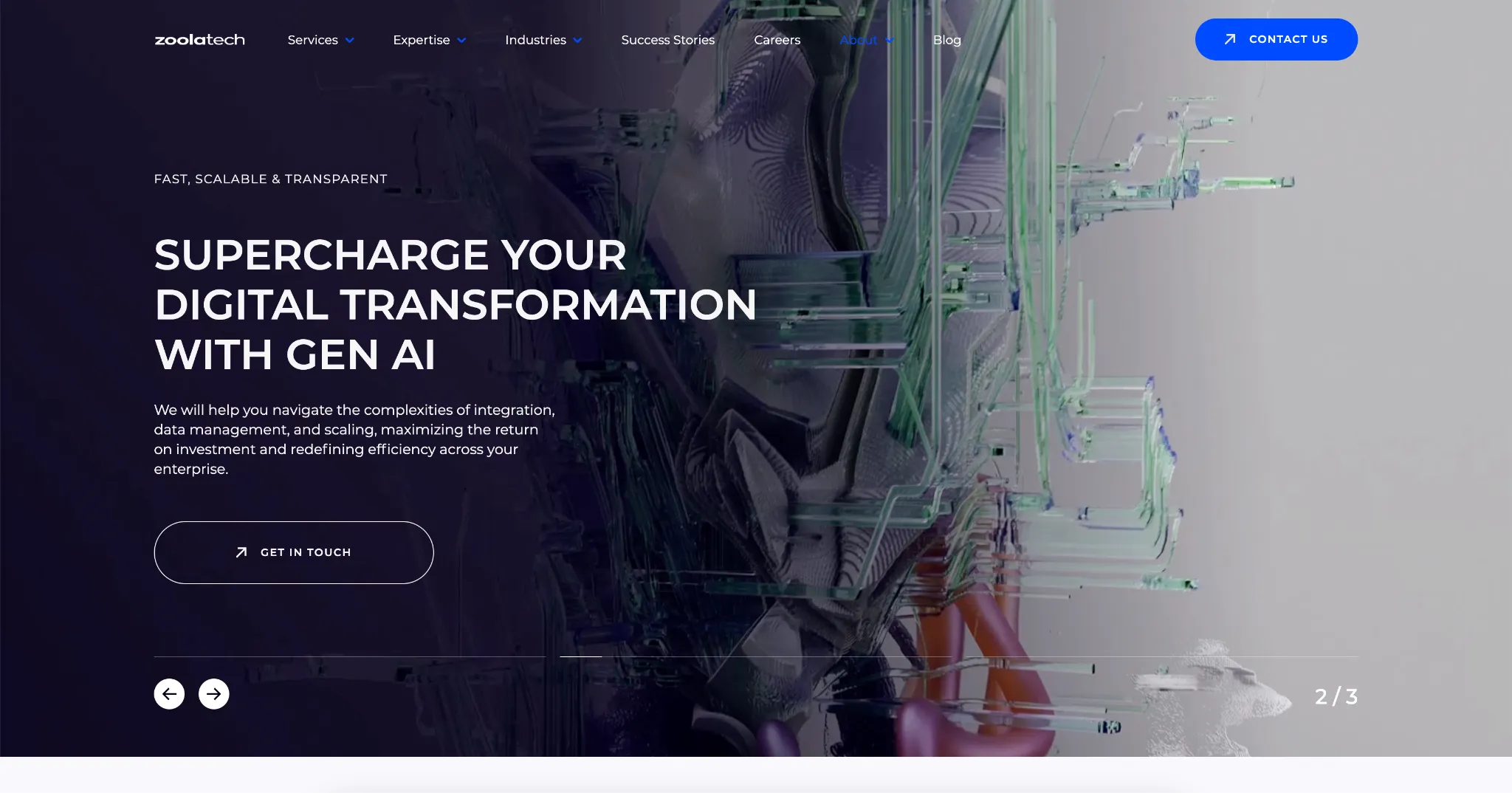 The screenshot of the Zoolatech website